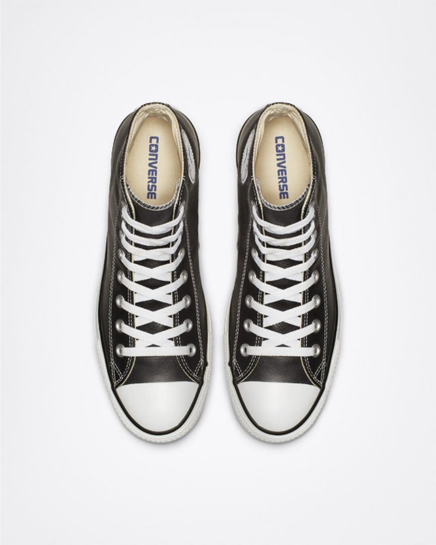 Tenisi Inalti Barbati Converse Chuck Taylor All Star Piele Negrii | RO TAKEJ487